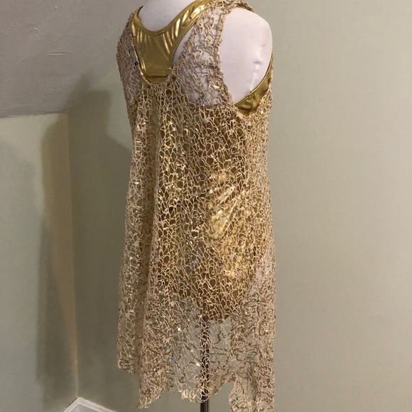 Alexandra gold dance dress adult large balera Leo - Picture 4 of 8